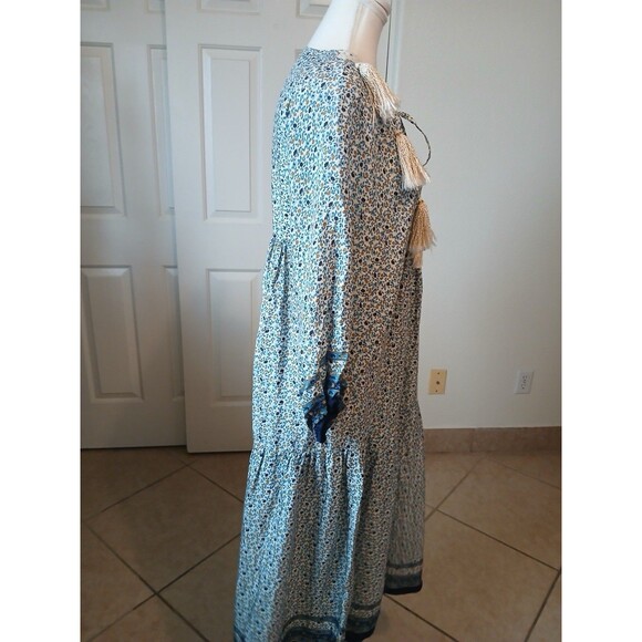 Miss June Paris Women’s Tassel Maxi Dress Floral Peasant Style One Size Bohemian - Picture 5 of 16